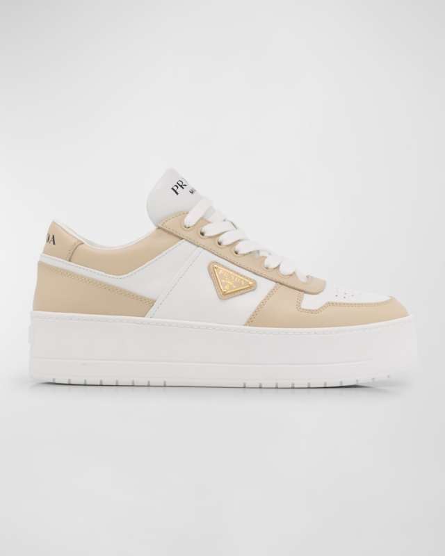 Downtown Bicolor Leather Low-Top Sneakers